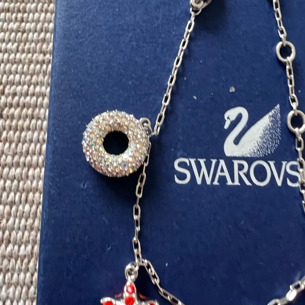 Swarovski Multi Charm Bracelet w Rubber Duck Heart Star Beach Crystals RARE - Picture 5 of 7